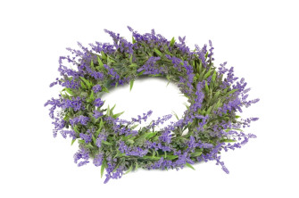 Wreath of artificial lavender plants