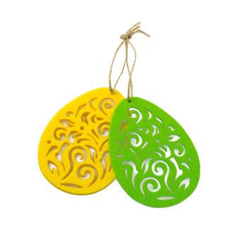 Decorative pendant - multi-colored felt eggs