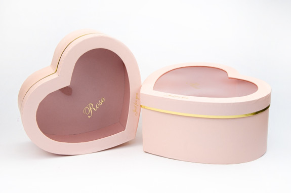 Set of boxes "Heart" with a transparent window of 3 pcs 1011A Pink