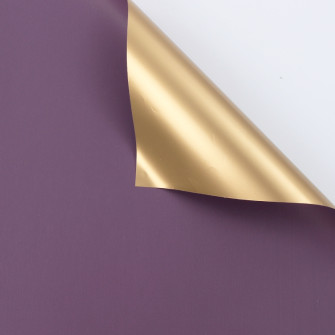Плівка матова двостороння 60 × 60 см 236 Deep Purple + Gold