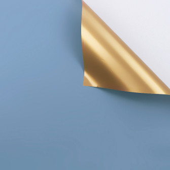 Плівка матова двостороння 60 × 60 см P.GOY 106 Columbia Blue + Gold