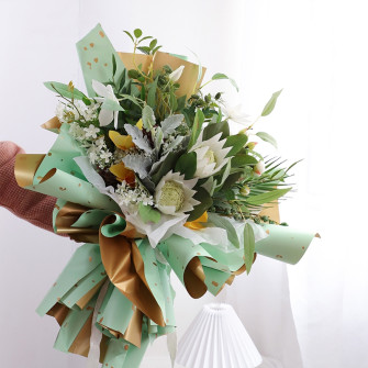 Пленка матовая в листах с золотыми вставками S.SJLJ Pastel Green