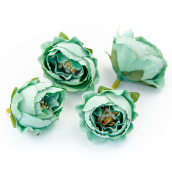 Flower heads rose peony mint