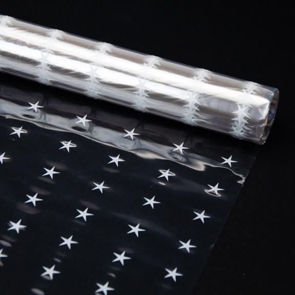 Transparent film with drawing of 70 cm x 250 cm "White stars"