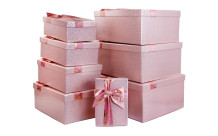 A set of 8 rectangular boxes